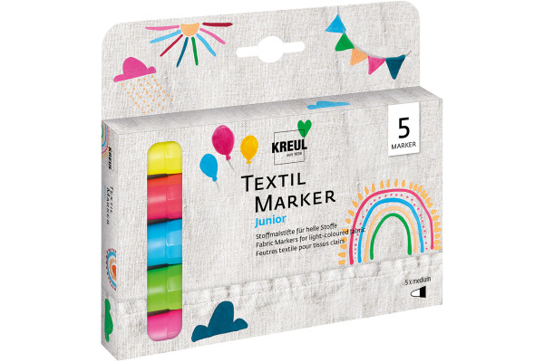 C. KREUL Textilmarker Junior 2-4mm KR-90719 Junior 5 Stück ass.