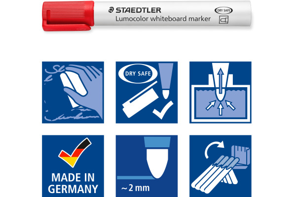 STAEDTLER Whiteboard Marker 2mm 351WP4 4er Etui