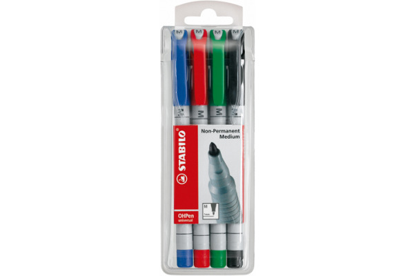 STABILO OHP Pen non-perm. M 853/4 4er Etui