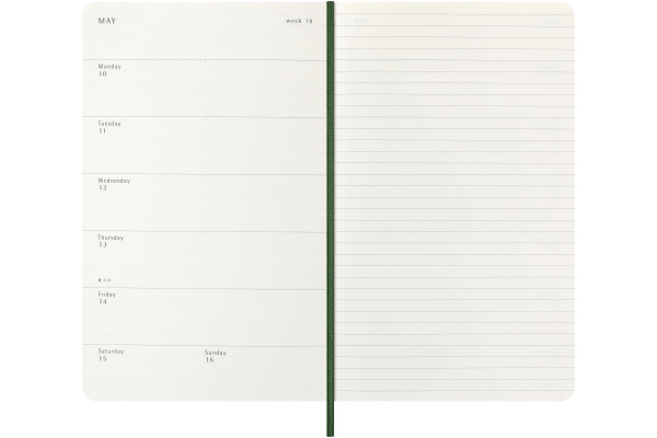 MOLESKINE Wochen-Notizkalender 26/27 DSK1518WN 18M liniert SC grün 13x21cm
