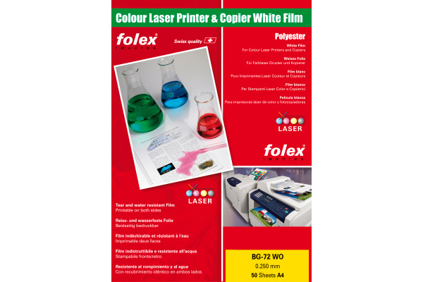 FOLEX Laser-Folie A4 BG-72WO 250my 50 Blatt