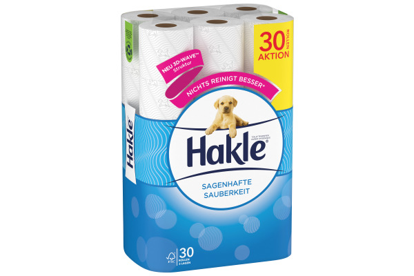 HAKLE Toilettenpapier Sagenhafte 4411909 Sauberkeit weiss, 30 Rollen
