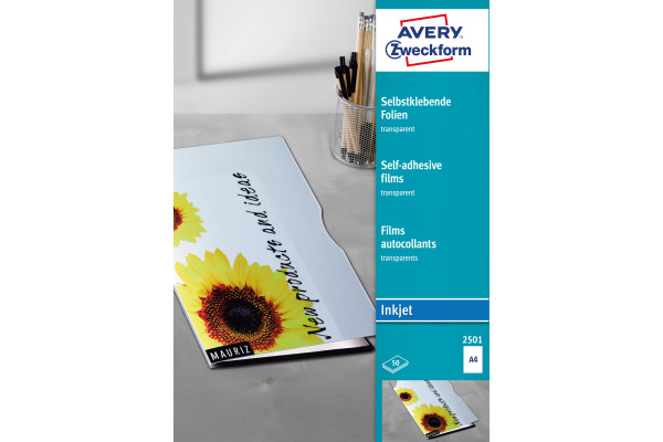 AVERY ZW. Selbstklebende Folie A4 2501Z 0.17mm Inkjet 50 Blatt
