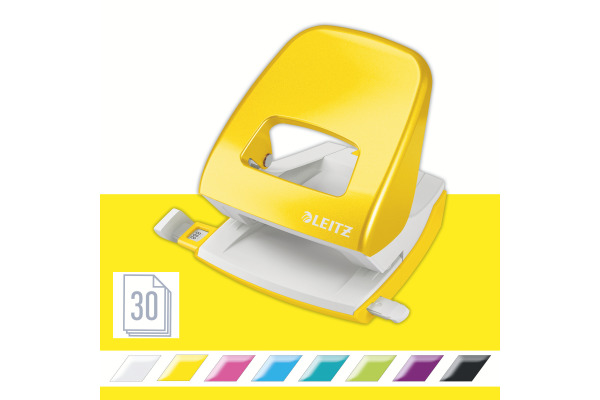 LEITZ Locher/Hefter WOW 5095 50951016 gelb, Bundle 30 Blatt