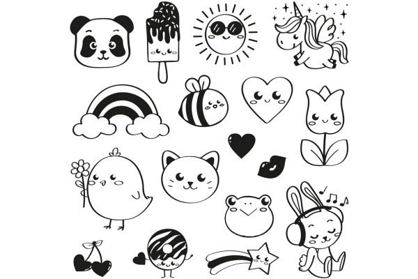 ALADINE Stempelset 85181 Kawaii 17 Stück