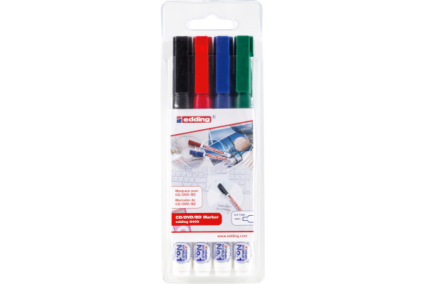 EDDING CD-Marker 8400 0,5-1mm 8400 E-4 4er Etui