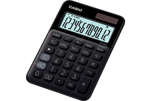 CASIO Mini Taschenrechner MS20UCBK 12-stellig schwarz