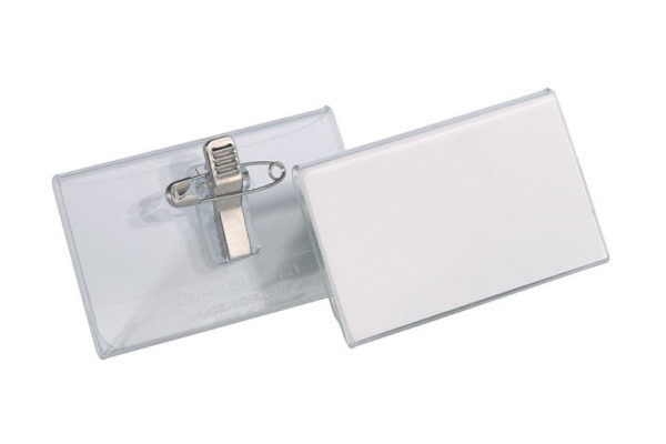 DURABLE Namensschild m. Kombiklemme 815719 transparent, 40x75mm 50 Stk.