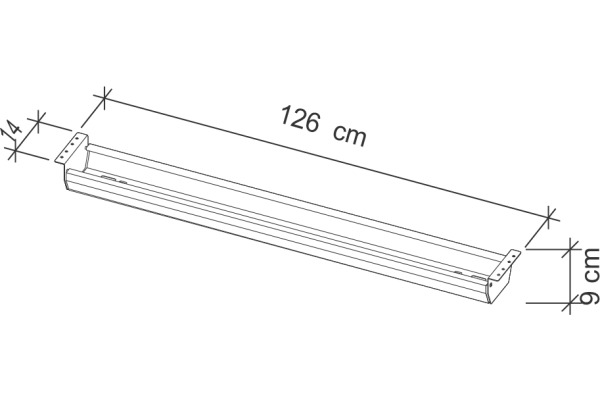 APOLLO Kabelwanne 126cm VKC16/G graphit, für 160cm Tische