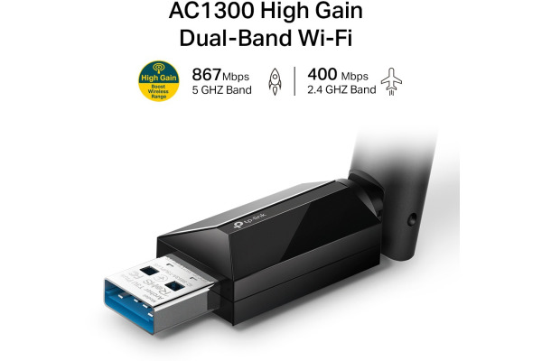 TP-LINK Wi-Fi USB Adapter ARCH.T3UP AC 1300 High Gain Dual Band