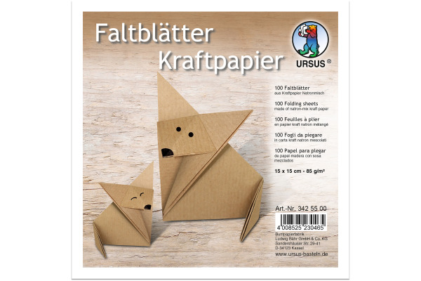 URSUS Faltblätter 15x15cm 3425500 Kraftpapier 100 Blatt