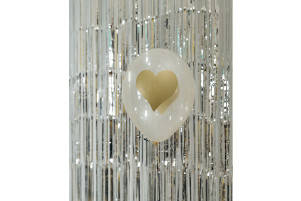 I AM CREA Ballons goldenes Herz 27cm 1000-1059 transparent 6 Stück