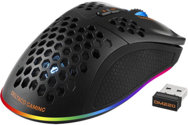 DELTACO Lightweight Gaming Mouse,RGB GAM120 Wireless, Black, DM220