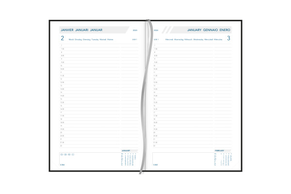 AURORA Agenda Florence Daily 2026 3215B 1T/1S blau ML 14x21cm