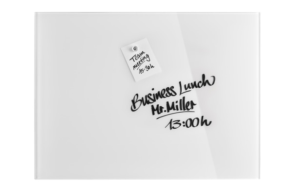 MAGNETOP. Design-Glasboard 800x600mm 13403000 weiss, magnetisch