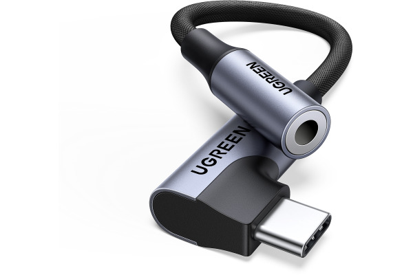 UGREEN Audio Adapter USB-C-3.5mm 95589 90 Degree, Grey