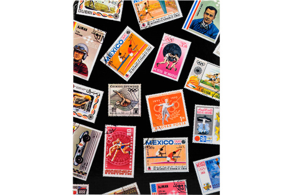 EXACOMPTA Briefmarkenalbum 22.5x30.5cm 25130E Schwarz 16 Seiten