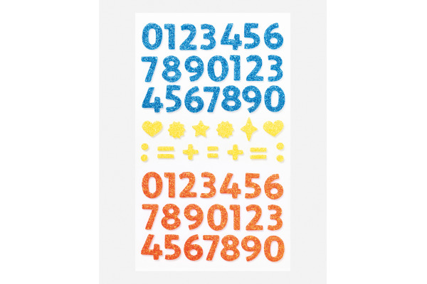 FOLIA Moosgummi Sticker 23778 Glitter Numbers 112 Stück