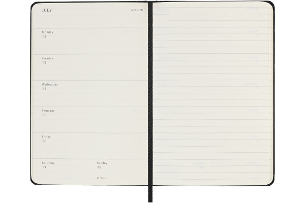 MOLESKINE Wochen-Notizkalender 26/27 DHB18WN2Y 18M liniert HC schwarz 9x14cm