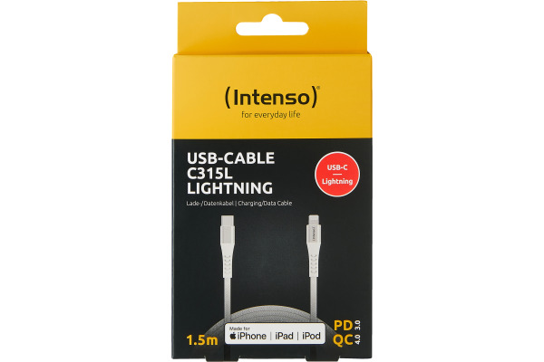 INTENSO Cable USB-C to Lightning 7902002 1.5 m, Nylon white