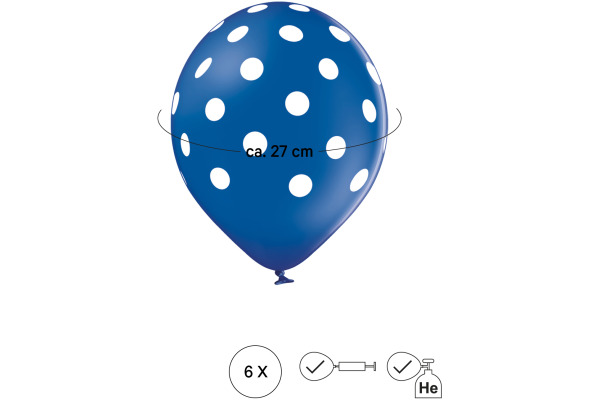 I AM CREA Ballons grosse Punkte 27cm 1000-1057 Mix 6 Stück