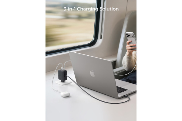 AUKEY Comet Reel Wallcharger 67W PA-C12 GaN,PD,Retrecta. USB-C Cable