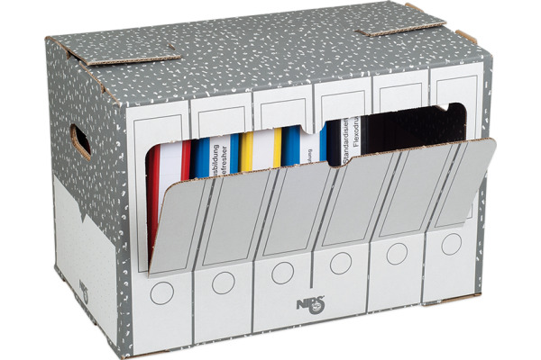 NIPS Ordner-Archivbox 852505124 505x318x335mm, grau/weiss