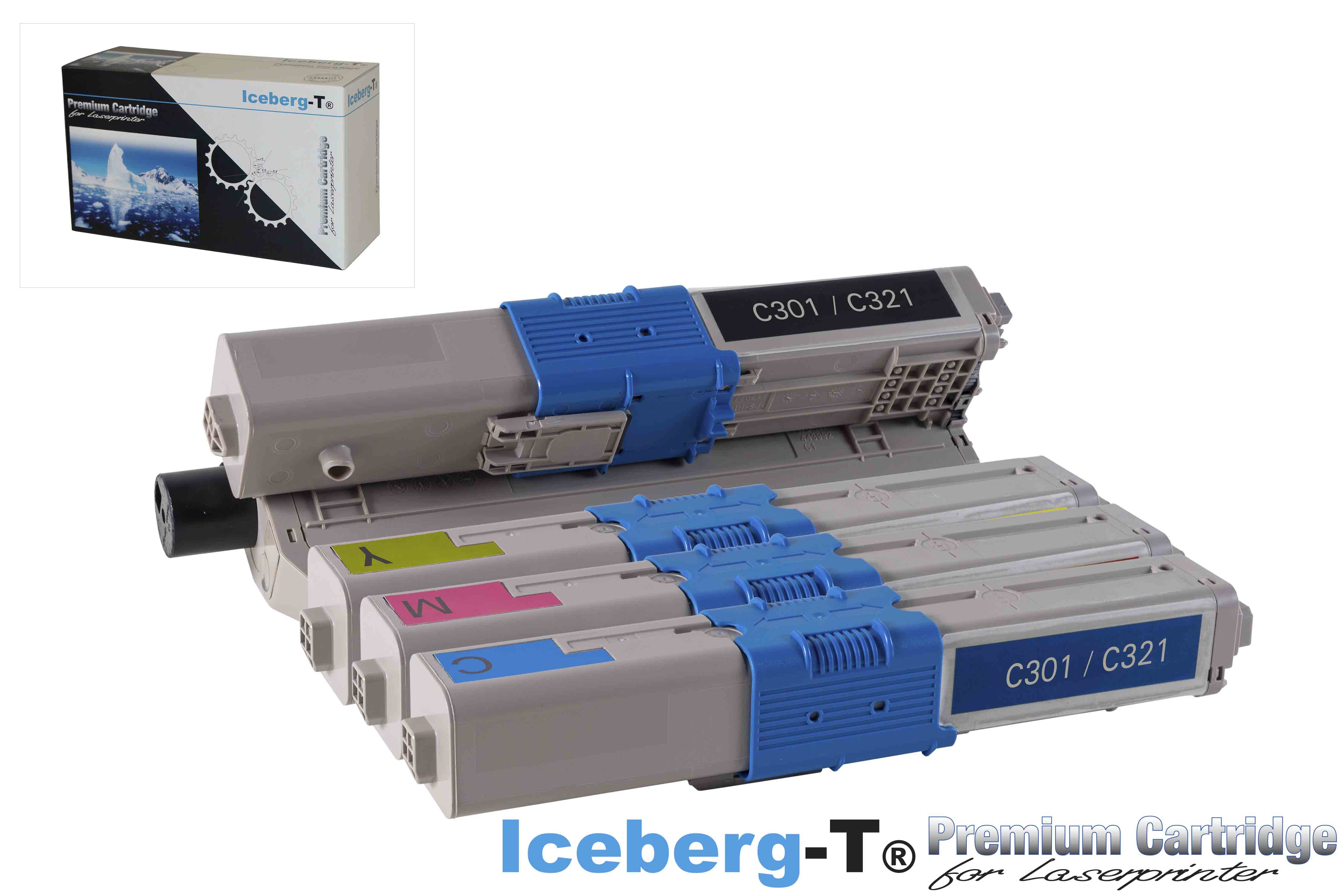 Iceberg-T Toner SET OKI C301 / C321 Set mit allen vier Farben