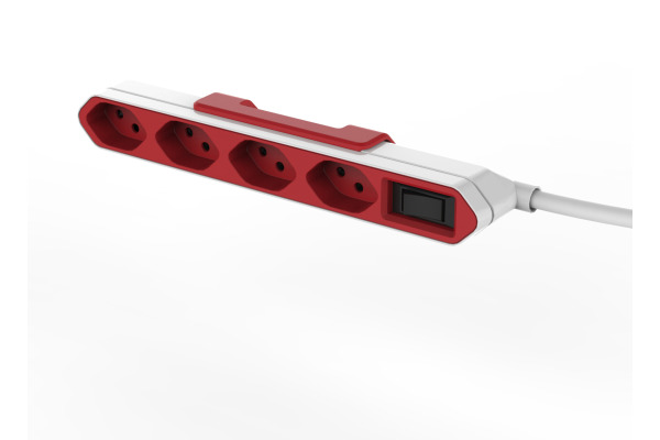 POWERC Socket-rail red/white 66.9121 4x Typ 13 plug