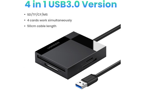 UGREEN All-in-One Card Reader 30333 SD,TF,CF,MS,50cm Cable,BB