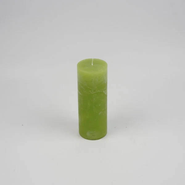 Zylinderkerze 6.8x18cm Raureif Lemon-Grün - Unifarben Durchgefärbte Kerzen aus 100% Paraffin