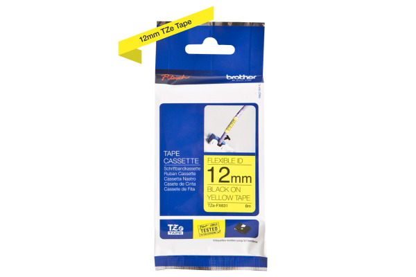 PTOUCH Flexitape lamin. schwarz/gelb TZe-FX631 zu PT-550 12 mm