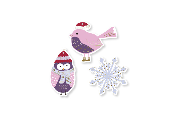 I AM CREA Geschenkanhänger X-mas 4088.96 Eule, Vogel & Kugel 9 Stück