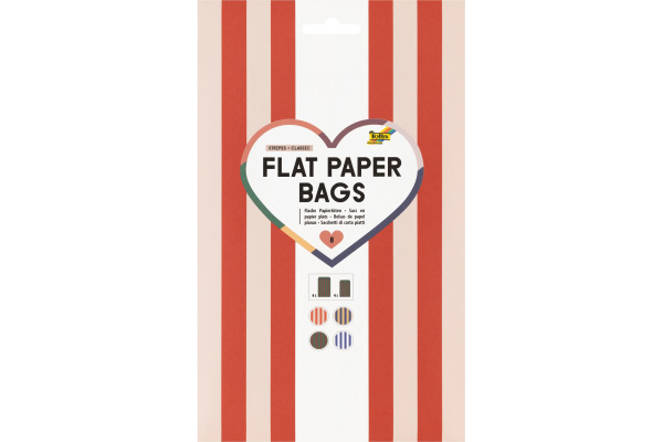 FOLIA Papierbeutel 42129 Stripes Classic, ass. 8 Stück
