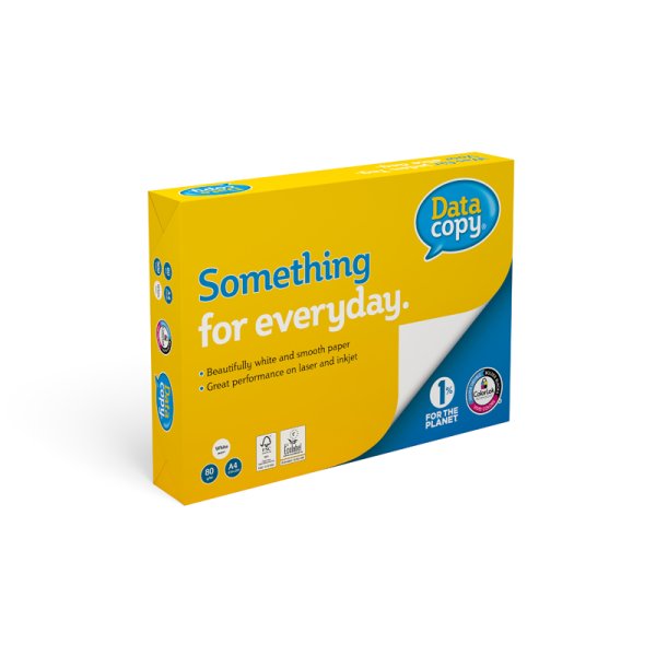 Data Copy, premium paper, hochweiss 80g, 1/2 Palette 50'000 Blatt Box zu 5 x 500 Bl./Bg., FSC mix credit