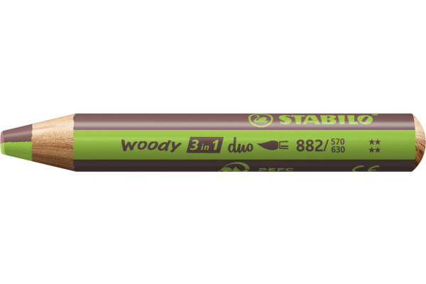 STABILO Farbstift Woody 3 in 1 2/570-630 Duo, grün/braun