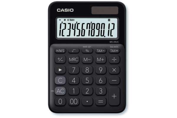 CASIO Mini Taschenrechner MS20UCBK 12-stellig schwarz