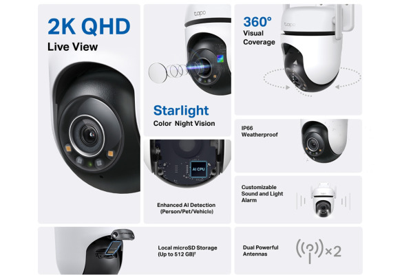 TP-LINK Outdoor Pan/Tilt Wi-Fi Camera TAPO C520