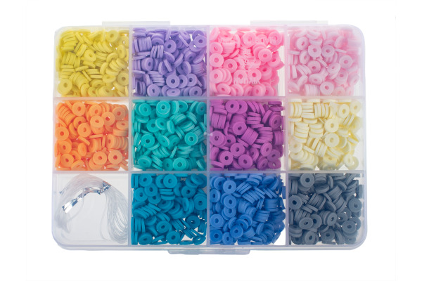 GLOREX Heishi Perlen-Set 61630242 pastel, assortiert 1000 Stück