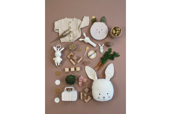 JABADABAD Kissen Hase K107 weiss 25x45cm