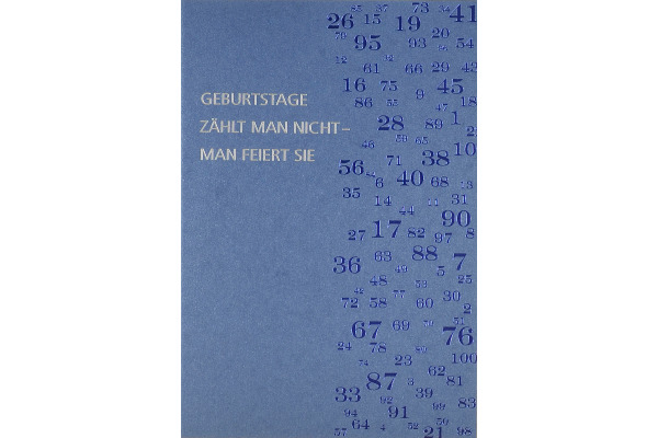 ABC Geburtstagskarte mit Zahlen 0163654 blau B6