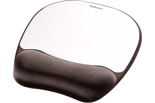 FELLOWES Mausmatte Memory Foam 9175801 silber, mit Handgelenkauflage