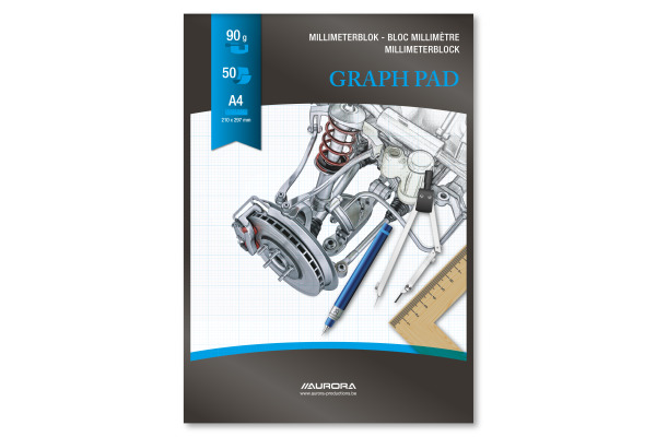 AURORA Millimeterpapier A4 MID51 90g weiss 50 Blatt