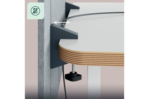 LEITZ Trennwand Leitz ERGO 80x70cm 61230085 grau, höhenverstellbar