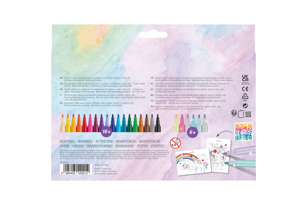 FABER-CA. Filzstifte Einhorn 554221 inkl. Sticker 24 Stück
