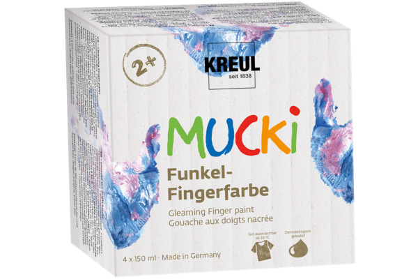 C. KREUL Funkel-Fingerfarben Mucki KR-2318 Wild & Free 4x150ml