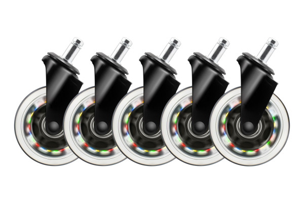 DELTACO RGB Casters,Wheels,5-pack GAM-141 for Gaming Chairs