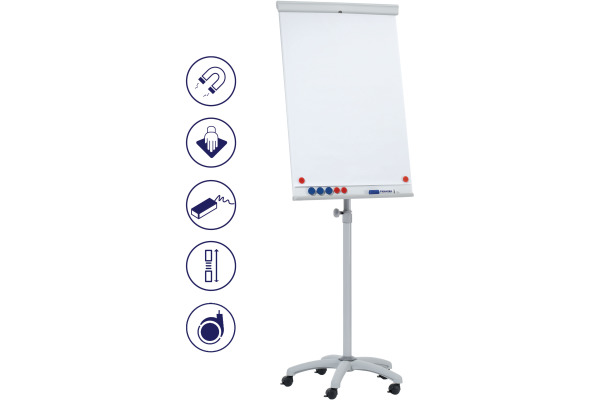 FRANKEN Flipchart X-tra!Line 68x105cm EL-FC31 hellgrau mobil
