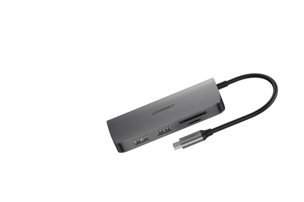 UGREEN USB-C Hub 7in1,Silv,HDMI (BB) 50852 2xUSB A,USB-C PD,RJ45,SDTF
