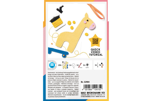 FOLIA Mini Filzinies 52904 Giraffe 13-teilig
